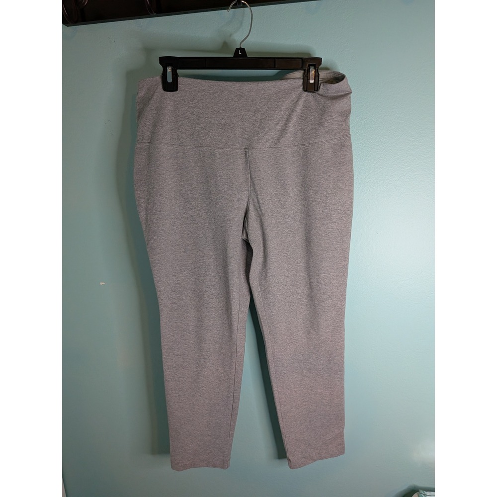 Chicos Zenergy Heather Gray Cropped Leggings Size 2 Large High‎ Waist Athleisure
